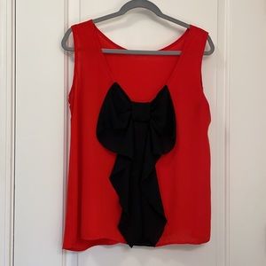 Red and Black Bow Back Tank Top